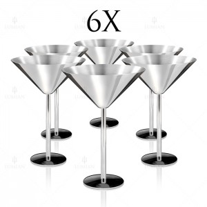 Set 6 pz Bond Coppa Martini | 20 cl Argento