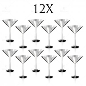 Set 12  pz Bond Coppa Martini | 20 cl Argento