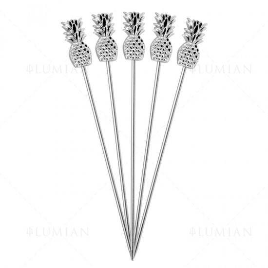Pineapple | Cocktail Picks 5 pc | Argento