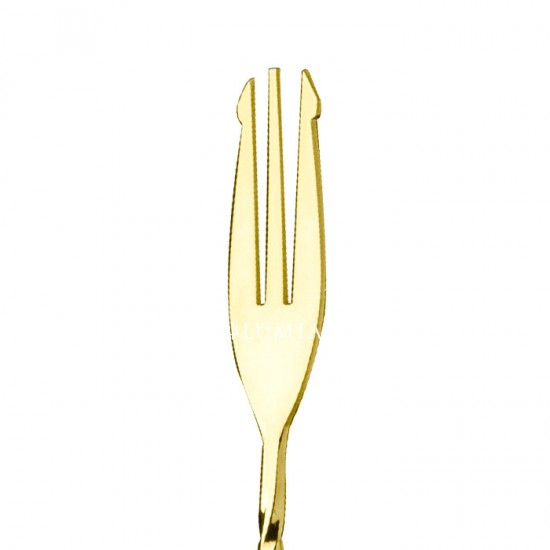 Lumian Luxury Bar Tools L0014 Trident fork Bar Spoon Professionale Placcato Oro 40 cm Acciaio Inox